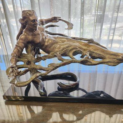 Signed and Numbered by The Artist Bronze Sculpture on Granite Base
Size: 20"h x 28"w x 38"1