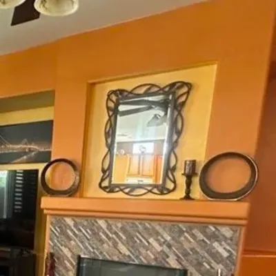Mirror and decorations 