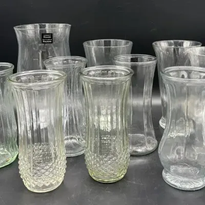 Glass Vases Various heights