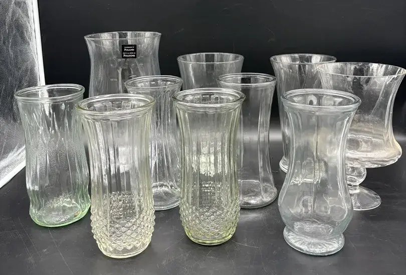 Glass Vases Various heights