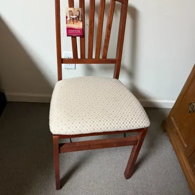 4 Wooden Padded Foldable Chairs