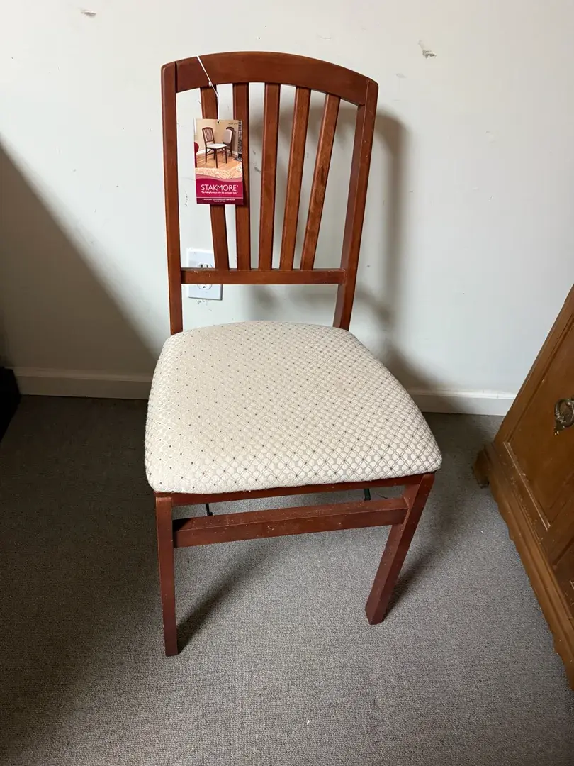 4 Wooden Padded Foldable Chairs