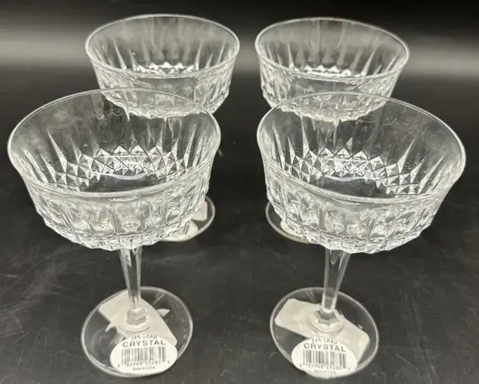10-Piece 24% Lead Crystal Sherbet/Champagne Glass Set