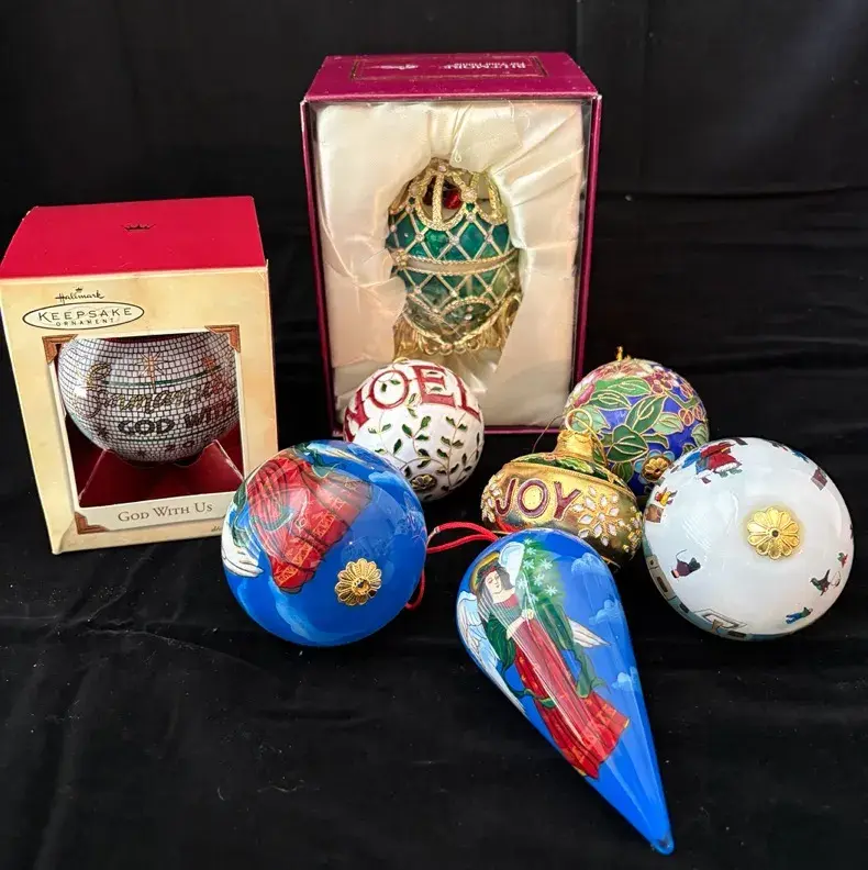 Hand painted and embelished Ornaments with Musical Decorative Egg