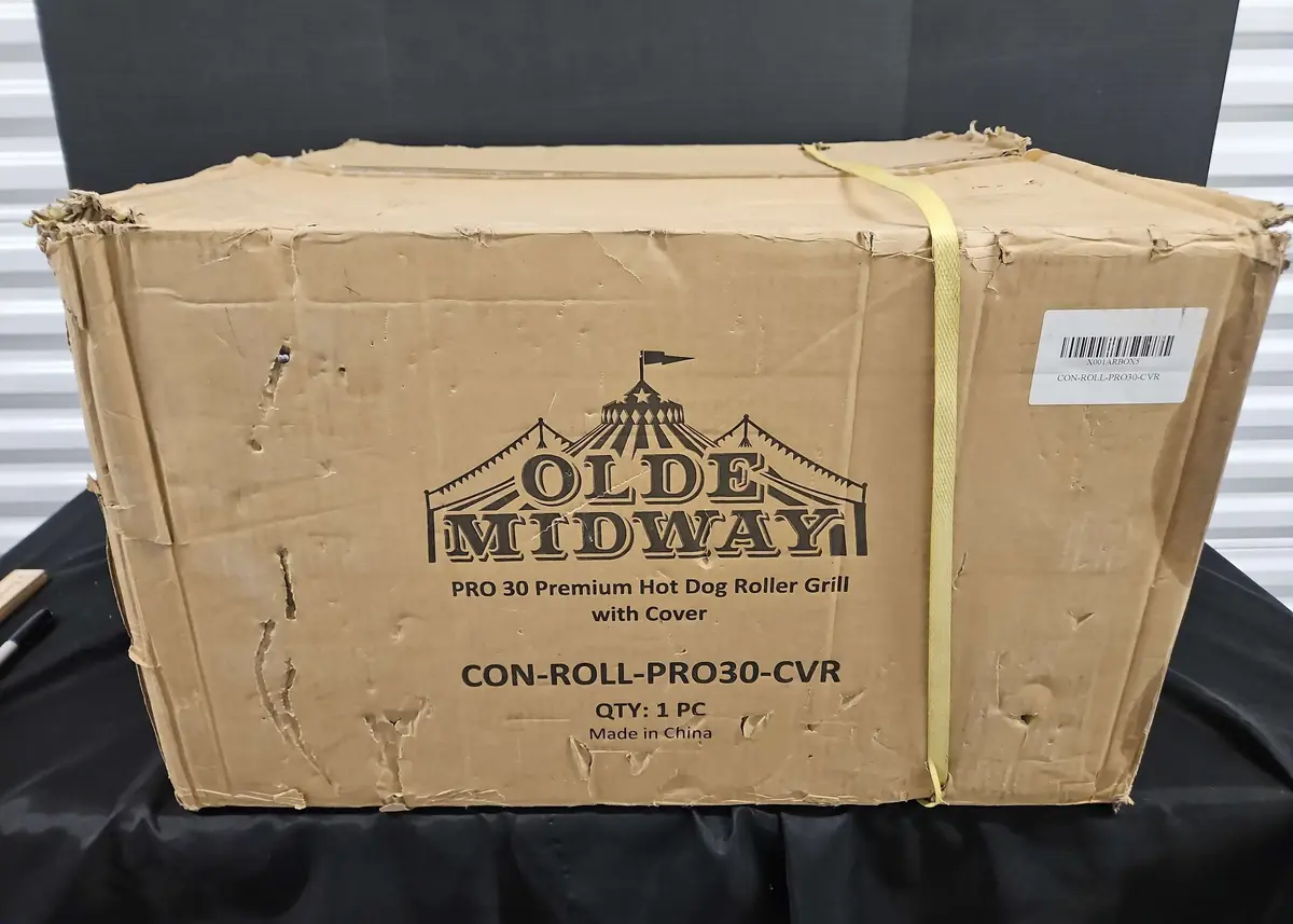 Olde Midway Pro 30 Premium Hot Dog Roller Grill With Cover - NIB