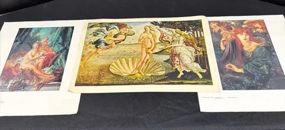3 Classical Fine Art Print Collection - Vintage Alinari Firenze, La Ghirlandata - Gabriel Rossetti
