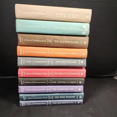 10 A Series Of Unfortunate Events Hardbacks - Lemony Snicket Books,1, 3-8, 10, 11, 13