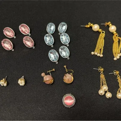 Earrings - 9 Pair, 1 Single, Avon Sea Treasure, Pierced, Screwback, Stud, Dangle, Cats Eye