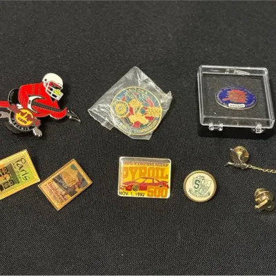 Collectible Pins - NASCAR Pyroil 500, Hard Rock Cafe, Steamboat Member, Travel, Bird