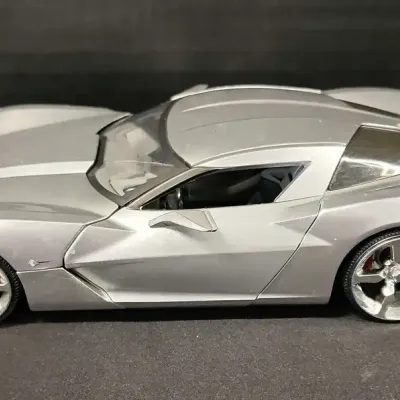 Jada Toys Silver 2019 Chevrolet Corvette, Stingray Concept, Scale 1/24