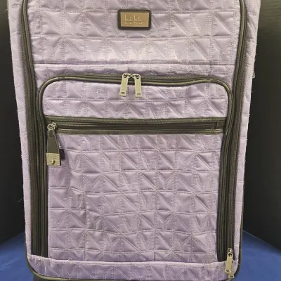Nicole Miller New York Large Designer Suitcase - Purple, Rolling, Large