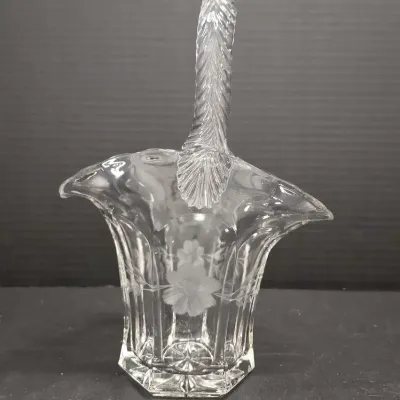 Vintage Crystal Glass Bride's Basket - Duncan & Miller Glass Co.