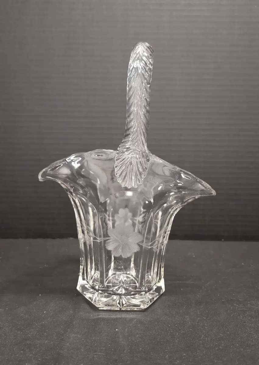Vintage Crystal Glass Bride's Basket - Duncan & Miller Glass Co.