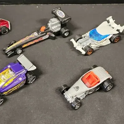 6 Hot Wheels Hot Rods Diecast Cars - Drag Racer, Concept Racing Cars, Hot Rods