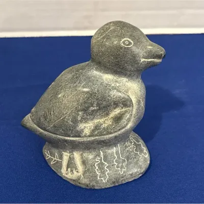 Canada Eskimo Art - VTG, Josie P Papialuk, Inuit Soapstone Bird Carving, Signed