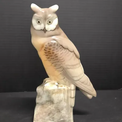 Vintage Bing & Grndahl Porcelain Owl Figurine - Denmark, Brown & White