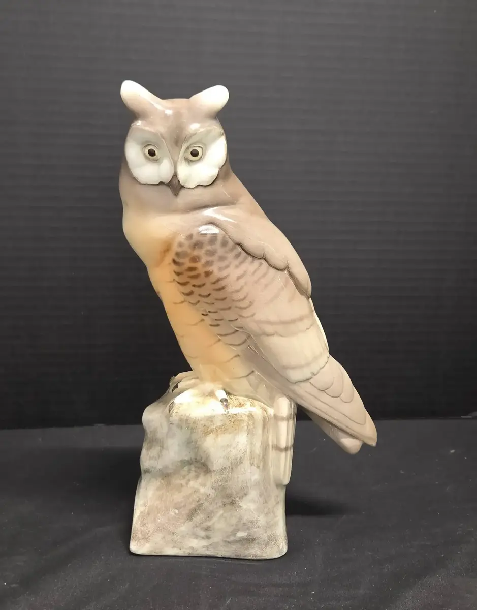 Vintage Bing & Grndahl Porcelain Owl Figurine - Denmark, Brown & White