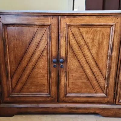 Broyhill Dresser Or Buffet - Quartz Slab Topped, 3 Drawers Inside, 2 Side Storage Areas, Large