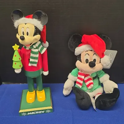 Disney Christmas - Mickey Mouse, Nutcracker, NEW Elf Plush