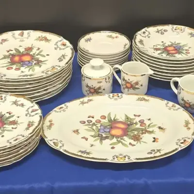 I. Godinger & Co. Victoria Royale Dinnerware Set - Plates, Bowls, Saucers, Sugar & Creamer, Platter