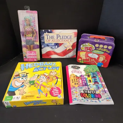 Game & Play Time - NEW You Can Be Anything Barbie, Hedbanz Act Up! Coloring, Pledge Of Allegiance,