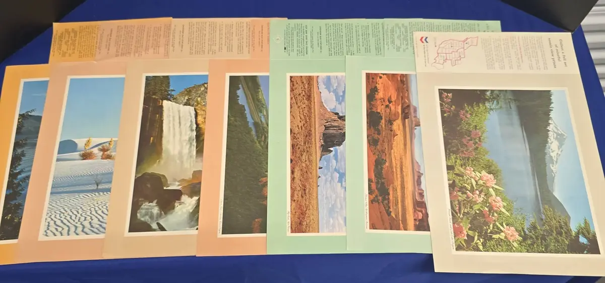 7 Vintage 1950s Standard Oil Company "Chevron Trail" Pacific Northwest Scene Prints - Josef Muench