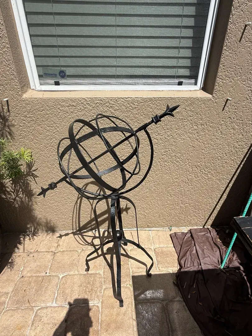 Decorative Metal Armillary Sphere Garden Globe Sculpture – 36” Tall