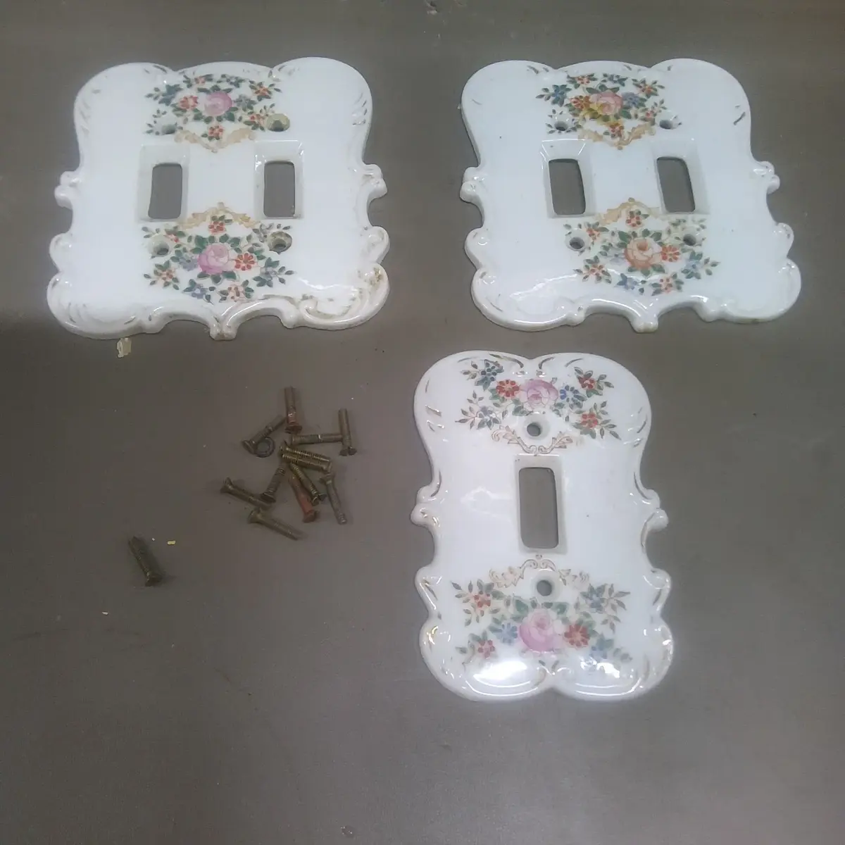Vintage Ceramic Floral Switch Plates
