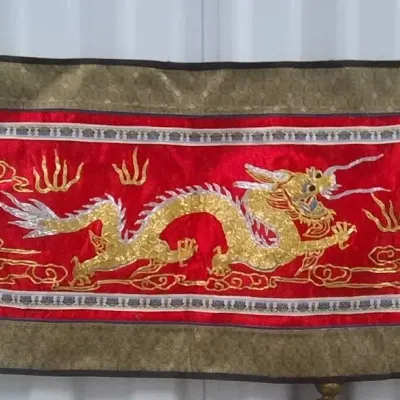 Hand Embroidered Silk Dragon