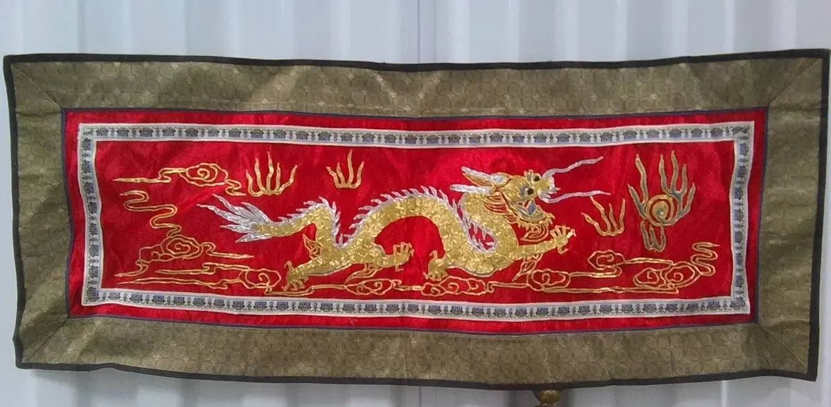 Hand Embroidered Silk Dragon