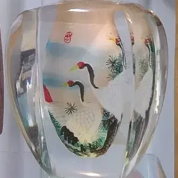 Chinese Reverse Painted Snuff Bottle with Lid