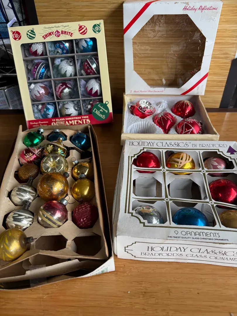 Vintage Glass Christmas Ornament Collection – Shiny Brite, Bradford & Hand-Painted Ornaments