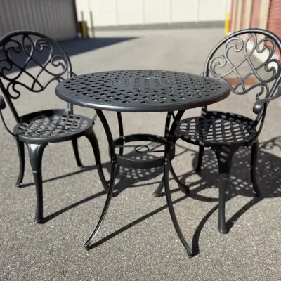 3-piece cast aluminum outdoor bistro dining set