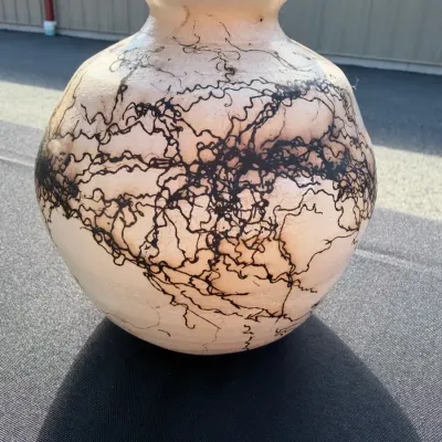 Horsehair Raku Pottery Vase