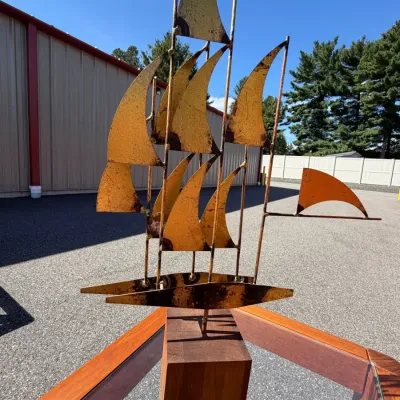 MCM William Bowie Sailboat Metal Sculpture 