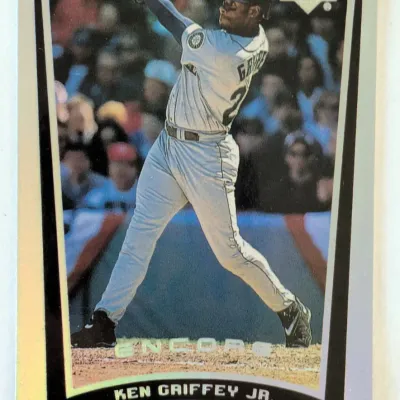Ken Griffey Jr. Upper Deck Encore baseball card, featuring him in his Seattle Mariners uniform.