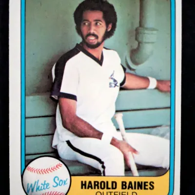 1981 Topps Harold Baines rookie baseball card, number 347, featuring the Chicago White Sox outfielder in good condition.
