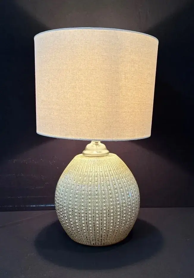 Round Textured Metallic Table Lamp