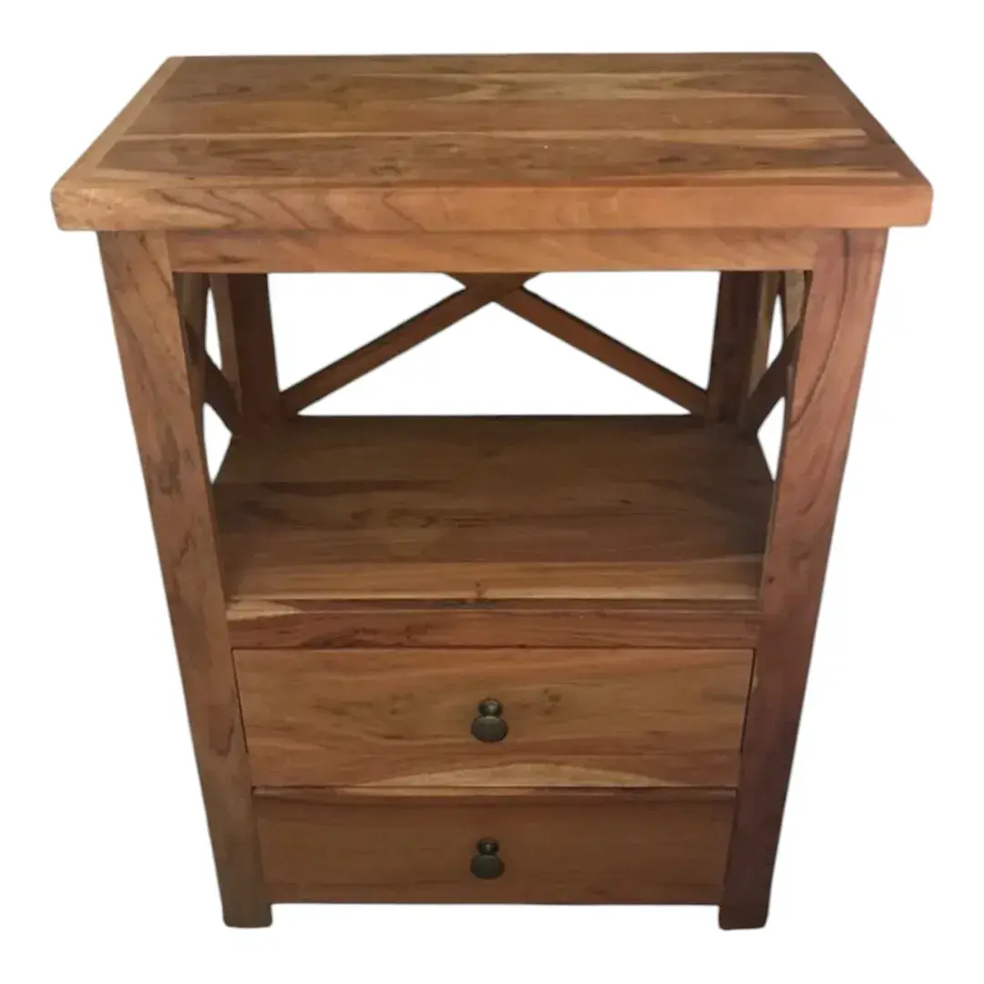Rustic Solid Wood Nightstand (Upstairs)