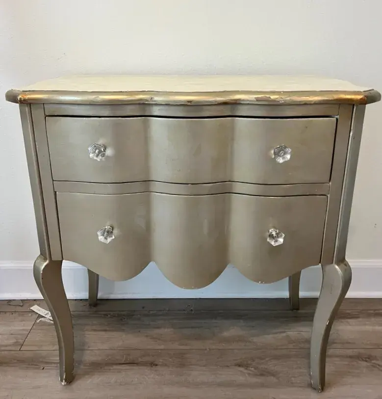 Gold 2 Drawer Accent Serpentine Chest