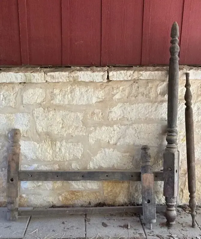 Vintage Wooden Bed Frame Parts
