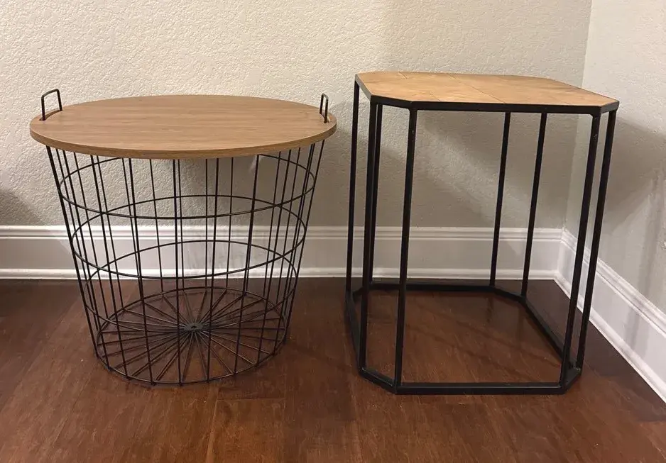 Industrial style end tables 