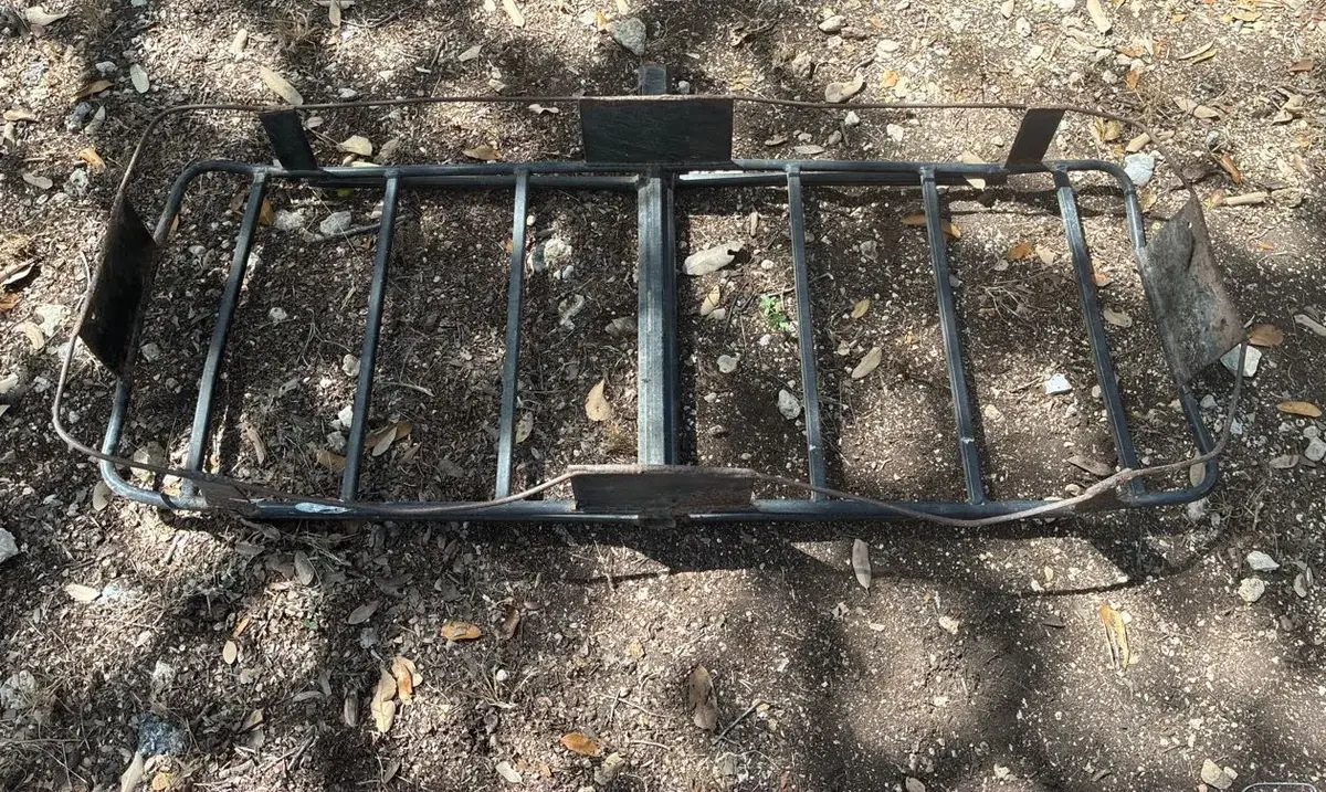 Black Metal Hitch-mounted Cargo Carrier Basket