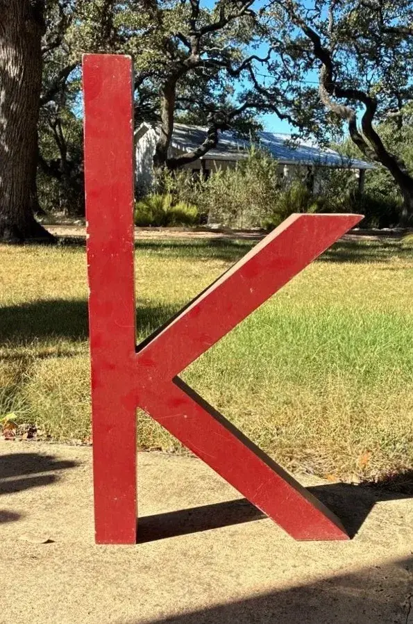 Large Metal Red Letter K