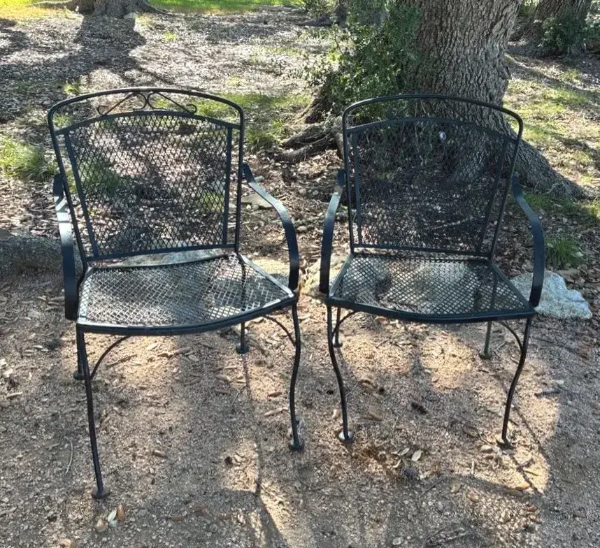 Wrought Iron Patio Chairs - Set Of 2