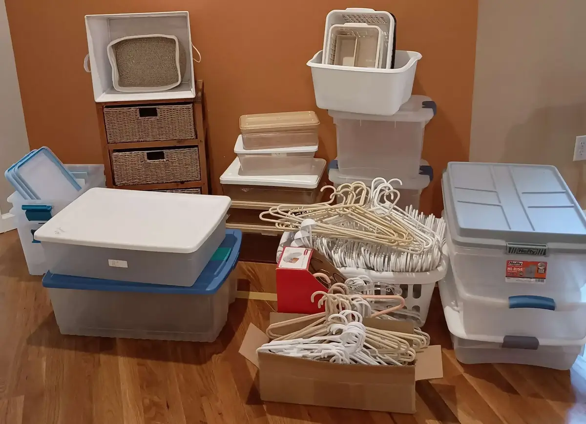 A Closetful Of Hangers And Bins!