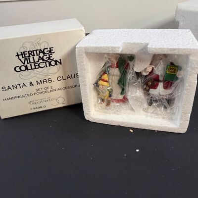 LOT 42: Dept 56 Holiday Accessories - Father Christmas's Journey, Tis the Season, Santa & Mrs. Claus, Gingerbread Vendor, Street...