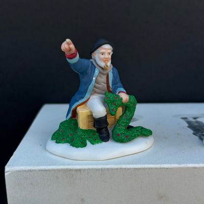 LOT 137: Dept 56 Village Accessories: Transport, Popcorn Vendor, All Aroun Town, The Old Man and the Sea, One Horse Open Sleigh