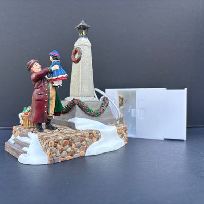 LOT 140: Dept 56 Village Accessories: Animated Holiday Joy, Hot Roasted Chestnuts, Until We Meet Again & On To the Show