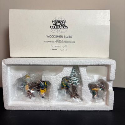 LOT 91: Dept 56 Dickens Village Accessories & North Pole Series Reindeer Flight School w/Original Boxes
